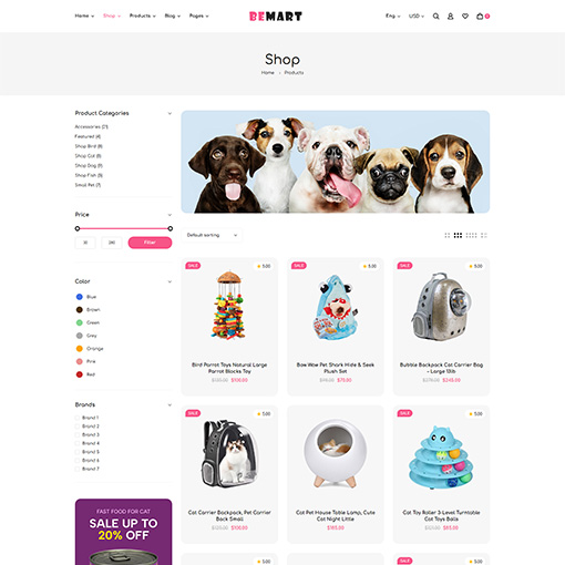 Shop Left Sidebar - Bemart | Multipurpose Woocommerce Wordpress Theme| WPThemeGo