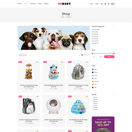 Shop Right Sidebar - Bemart | Multipurpose Woocommerce Wordpress Theme| WPThemeGo