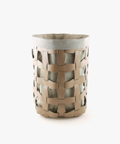 Willa Woven Hamper Leath Laundry