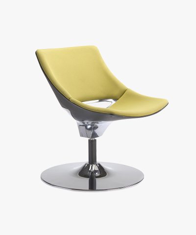 Gwyn Yellow Velvet Swivel Chair