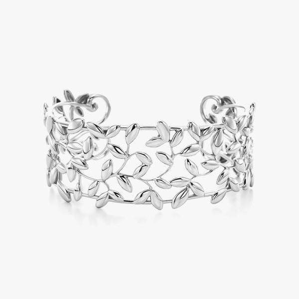 Silver Bracelet with Leaves