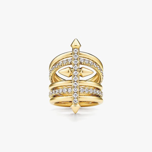 Gold Ring Spike Pattern