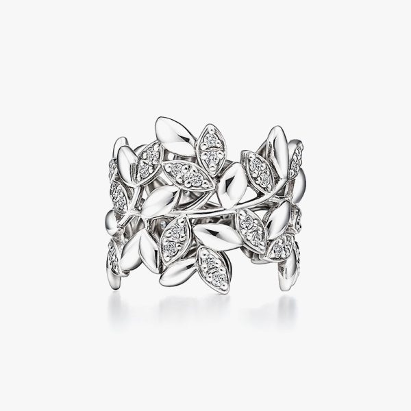 Silver Ring Many Leaves