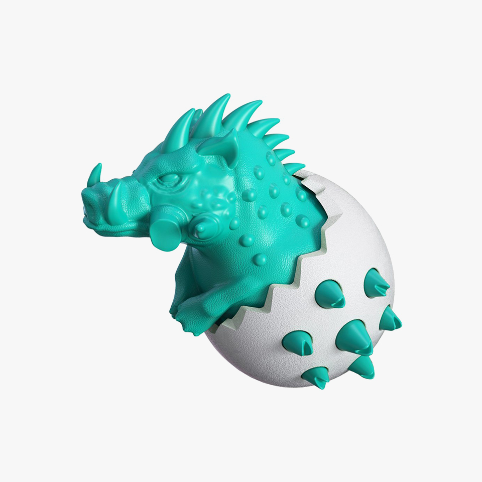Dog Chew Toy for Dinosaur Egg, Durable Rubber