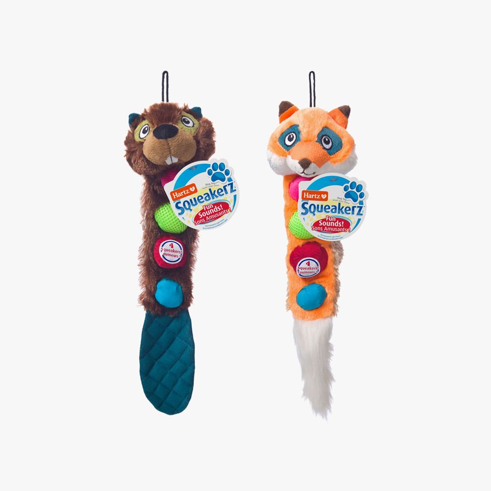 Hartz Squeakerz Stuffing-Free Animal Dog Toy