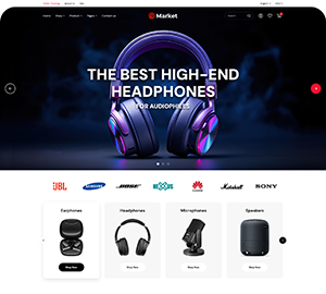 Home page 60 - eMarket - Sound Equipment Store Elementor WordPress Theme