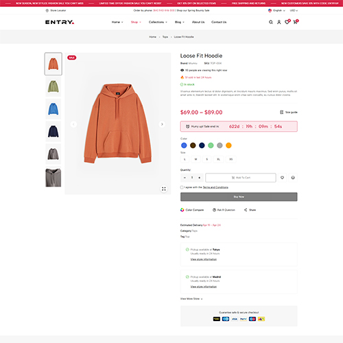 Single Product Thumbnail Left - Entry | Multipurpose Woocommerce Wordpress Theme| WPThemeGo