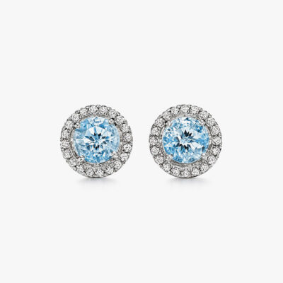 Blue Synthetic Diamond Earrings