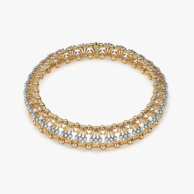 Large Gold Necklace With Diamonds