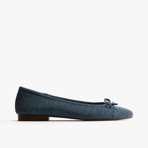 Canvas Loafers with Bow