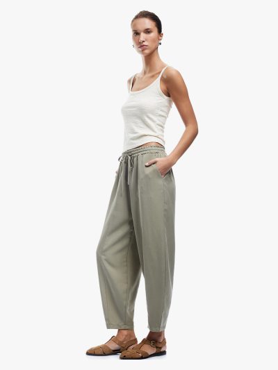 Elastic Waistband Fabric Pants