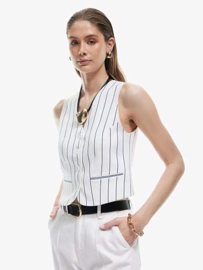 Sleeveless Button Down Vest