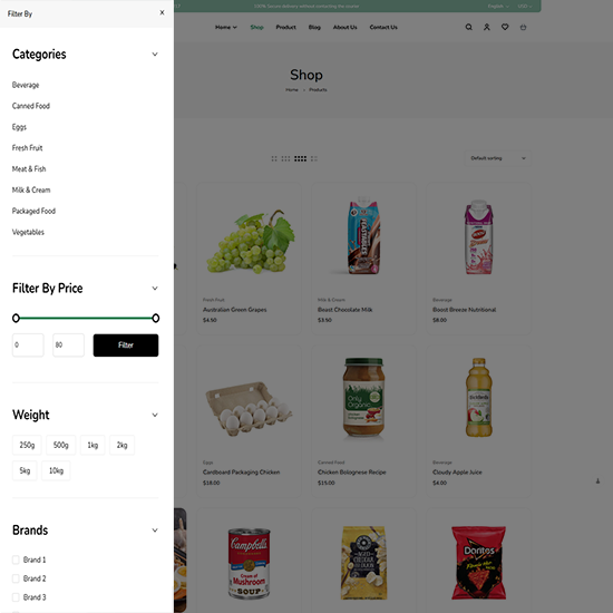 Shop Full Layout Expand Sidebar - GooMart | Grocery Elementor WooCommerce WordPress Theme| WPThemeGo