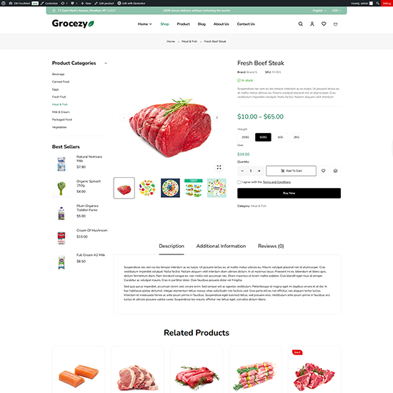 Single Product Thumbnail Left - GooMart | Grocery Elementor WooCommerce WordPress Theme| WPThemeGo