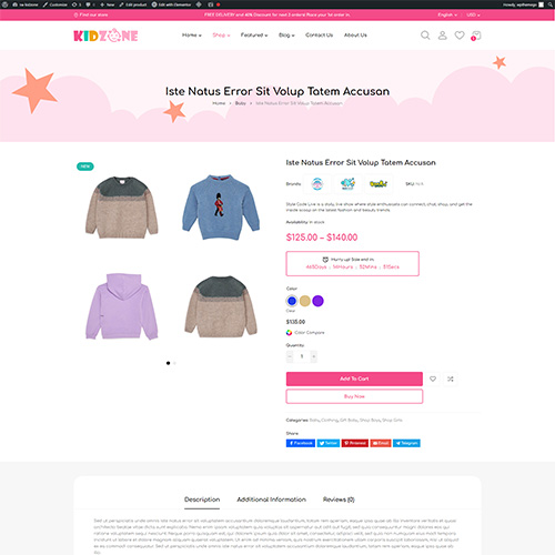 Single Product Style2 - Kidzone | Multipurpose Woocommerce Wordpress Theme| WPThemeGo