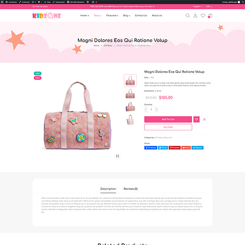 Single Product Thumbnail Right - Kidzone | Multipurpose Woocommerce Wordpress Theme| WPThemeGo