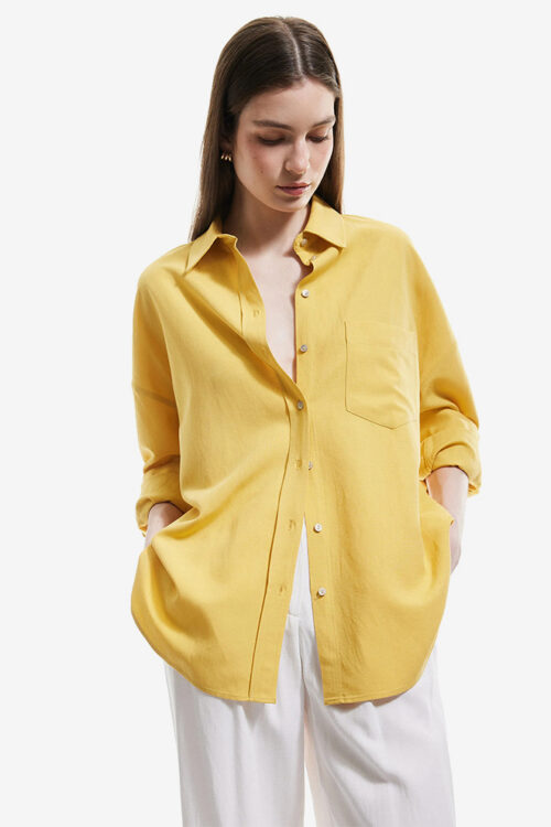 Linen Blend Long Sleeve Shirt