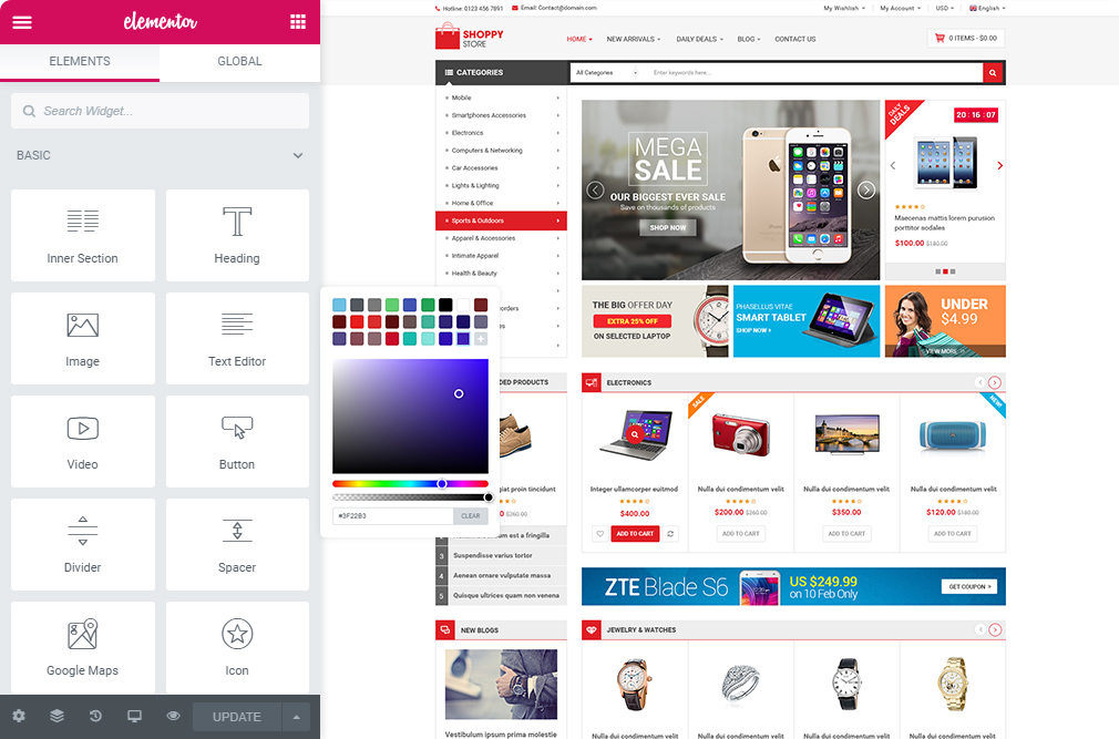 Elementor - ShoppyStore - Multi Vendor MarketPlace WooCommerce WordPress Theme